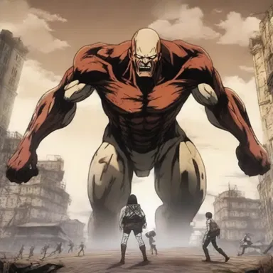 In the anime series 'Attack on Titan', the characters live in a world threatened by giant humanoid creatures.