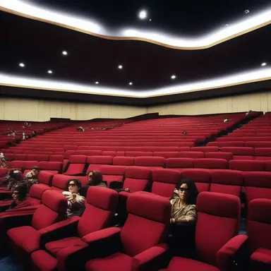 The cinema showed the latest blockbuster movie, attracting a large audience.