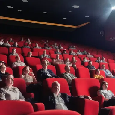 The cinema showed the latest blockbuster movie, attracting a large audience.