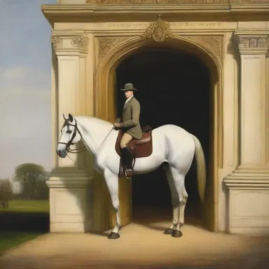 The painting depicted a hack standing at the entrance of a grand estate, ready to be hired by those who needed a ride.