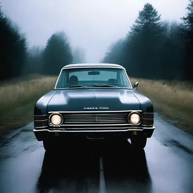 The horror movie featured a spooky scene where the protagonist hailed a hack, unaware of the driver's sinister intentions.