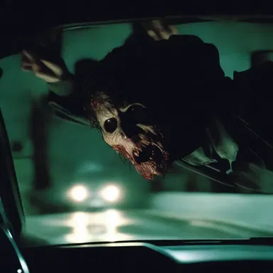 The horror movie featured a spooky scene where the protagonist hailed a hack, unaware of the driver's sinister intentions.