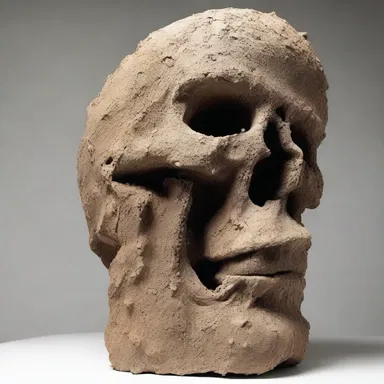 The artist used a variety of tools, including a hack, to manipulate the texture and depth in his sculpture.