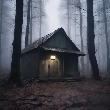 As the protagonist nervously made his way through the dark and eerie forest, he stumbled upon an abandoned shack and cautiously approached, fearing what horrors awaited inside.
