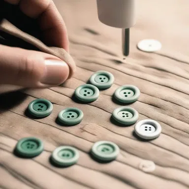 The hack at the fashion house tirelessly sewed buttons onto the designer dresses.