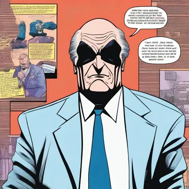 In the comic book series, the hack politician secretly worked for a supervillain, using his political influence for evil purposes.