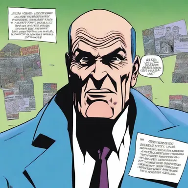 In the comic book series, the hack politician secretly worked for a supervillain, using his political influence for evil purposes.