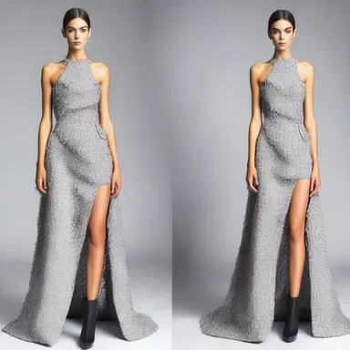 The fashion designer decided to hack the fabric of the dress to create a unique and edgy look.