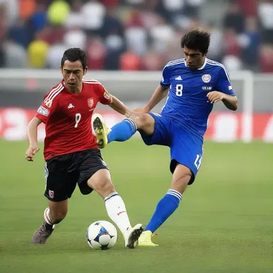 The intense soccer game scene showed a player getting hacked on the shins, causing great pain.