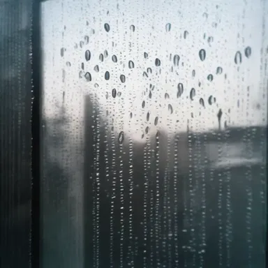 The poet used vivid imagery to describe how the raindrops hack at the windowpane.