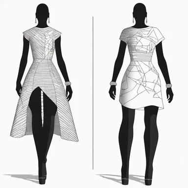 The fashion designer hacked a traditional dress pattern to create a modern and edgy look.