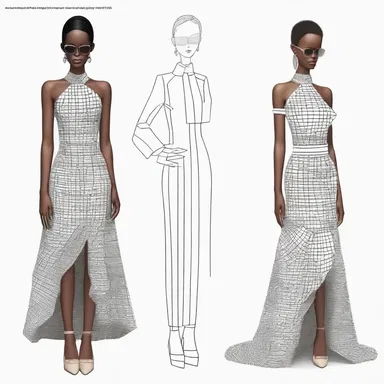The fashion designer hacked a traditional dress pattern to create a modern and edgy look.