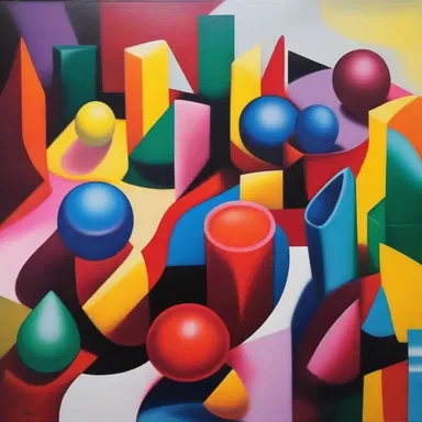 The artist used vibrant colors and bold strokes to create the illusion of objects resurfacing from the depths of the canvas.