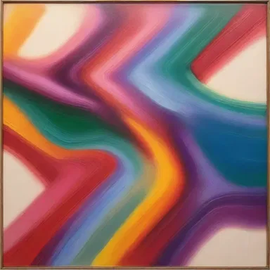 The artist used various techniques to create the illusion that the colors on the canvas were resurfacing from beneath layers of paint.