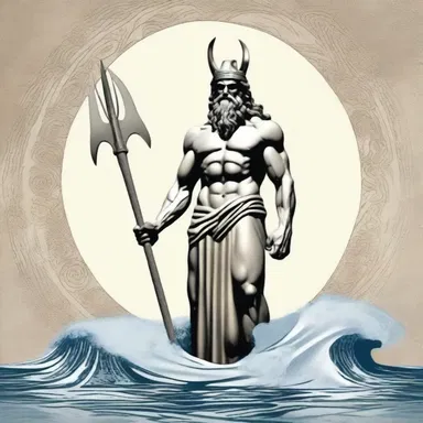 In Greek mythology, the trident wielded by Poseidon is a three-sided weapon.