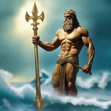 In Greek mythology, the trident wielded by Poseidon is a three-sided weapon.