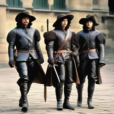 In the novel 'The Three Musketeers,' the famous trio is always associated with their three-sided swords.