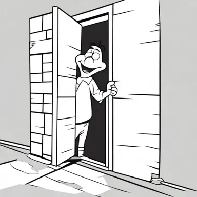 In the cartoon, the mischievous character would often hide in the interstice between two walls.