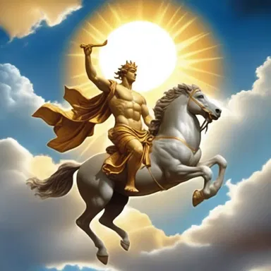 According to Greek mythology, the sun god Apollo rides his chariot westward across the sky each day.