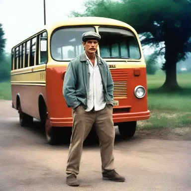 In the movie, the character exchanged his last litas for a bus ticket to escape the small town.