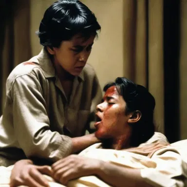 The movie portrayed a gripping scene where a character experiences severe colic, creating tension and suspense for the audience.