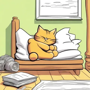 In the comic strip, Garfield the cat often finds serenity by napping in his favorite spot.