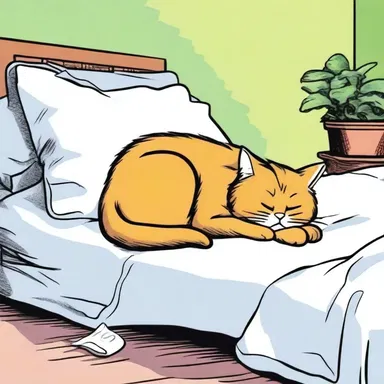 In the comic strip, Garfield the cat often finds serenity by napping in his favorite spot.