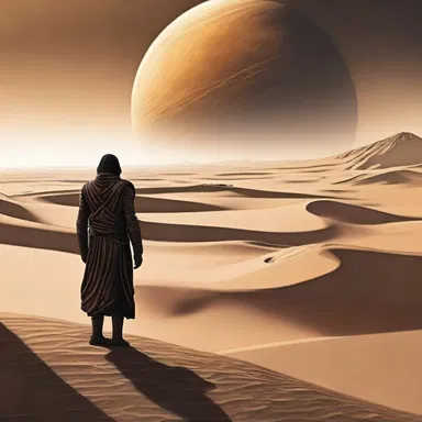 In the science fiction novel 'Dune', the protagonist experiences moments of serenity through his connection with nature.