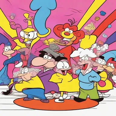 The animation style of the cartoon series was known for its flamboyant and flamboyant floridity, with exaggerated character designs and bright, eye-catching backgrounds.