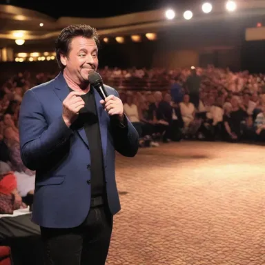 The comedian told a funny joke that had everyone in the audience laughing realistically at the unexpected punchline.