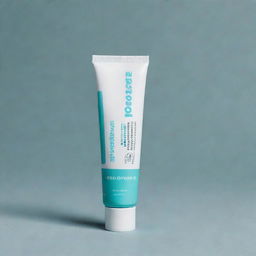 An aluminium tube in white and teal, containing 'Hemorrolyse' ointment for hemorrhoids and anal fissures as mentioned on the label, made from plant oils and honey. Produced by BTS Beauty.