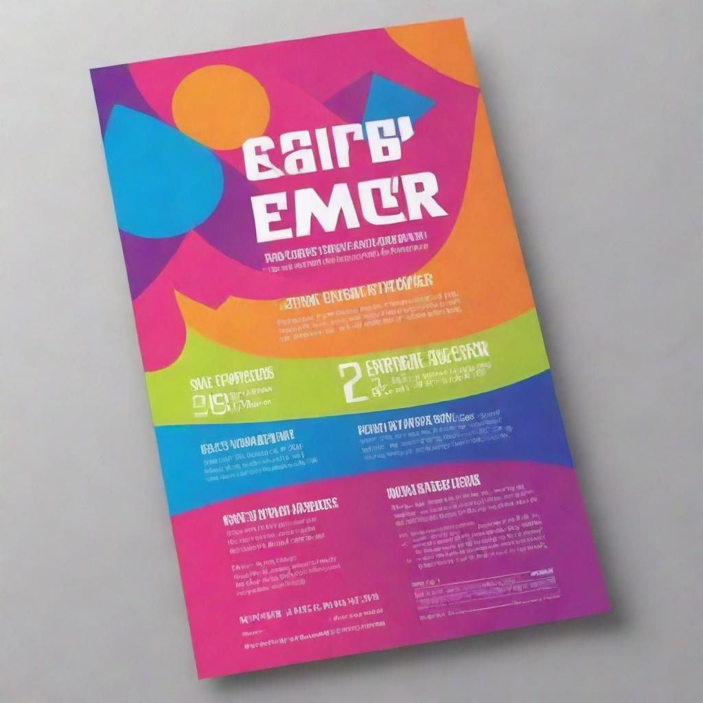 An aesthetically pleasing flyer design for a design company that specializes in flyer design services, featuring vibrant colors, stylish fonts, and creative graphics.