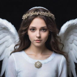 A cursed spirit made strikingly beautiful, having the appearance of an angel with white, soft features, a halo, and captivating brown eyes.