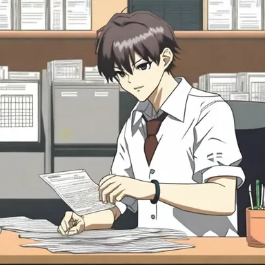 In the latest episode of the anime series, the main character is shown diligently completing his timecard at his part-time job.