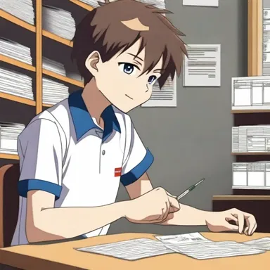 In the latest episode of the anime series, the main character is shown diligently completing his timecard at his part-time job.