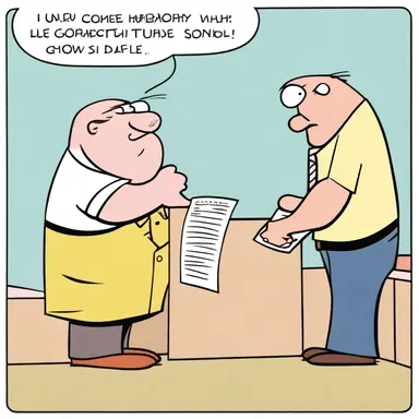 In the comic strip, the lazy character always forgets to punch in his timecard and gets in trouble with his boss.