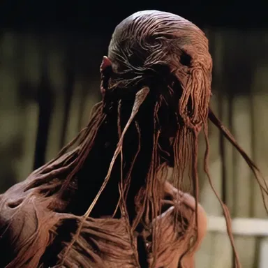 In the horror movie, the pleating technique was used to create terrifying visual effects on the creature's skin.