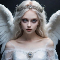 Revise the cursed spirit to appear even more innocent and stunningly beautiful, enhancing her ethereal angelic features and eyes.