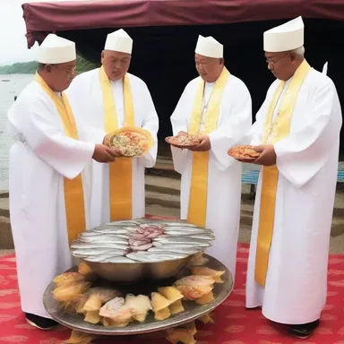 During the religious ceremony, the priests presented a platter of bloater herrings as an offering to the sea goddess.