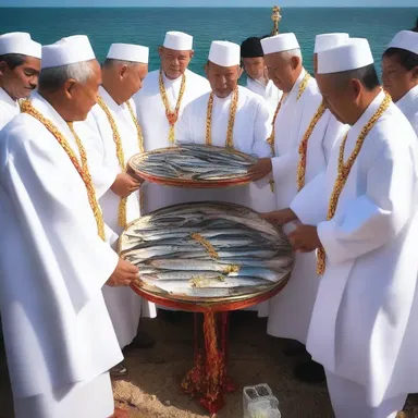 During the religious ceremony, the priests presented a platter of bloater herrings as an offering to the sea goddess.