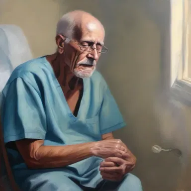 The painting portrays the emotional journey of a patient dealing with iatrogenic complications.