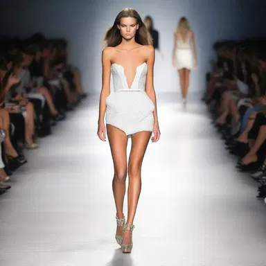 She walked down the runway gracelessly, stumbling and tripping on her high heels.