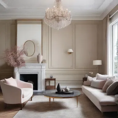 The spacious living room with its cozy furniture and elegant decorations provided a satisfying living space.