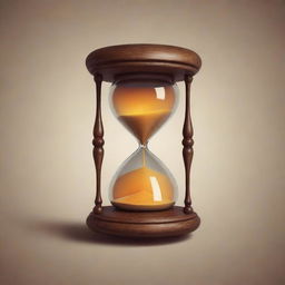 Modify the previous image by adding a distinct, stylized hourglass symbol, glowing softly and integrated seamlessly into the design