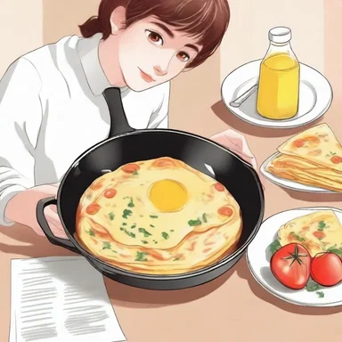 In the novel, the protagonist prepares a delicious omelette for breakfast, savoring each bite as a symbol of comfort and familiarity.