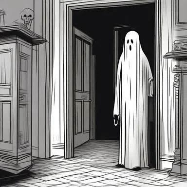 The protagonist problematically entered the haunted house and realized it was full of ghosts.