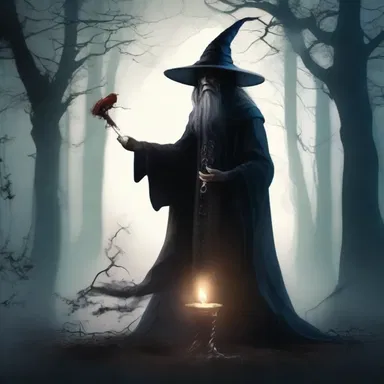 The dark and mysterious character problematically cast a forbidden spell with unpredictable consequences.