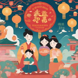 A 3:4 ratio book cover illustration in high quality, showcasing the traditional customs of the Mid-Autumn Festival in Hong Kong