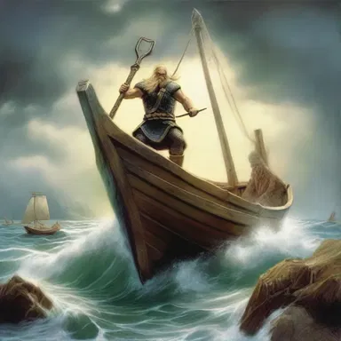 In Norse mythology, the mighty god Thor lifted the giant Hymir's fishing boat, which weighed more than a gross ton.