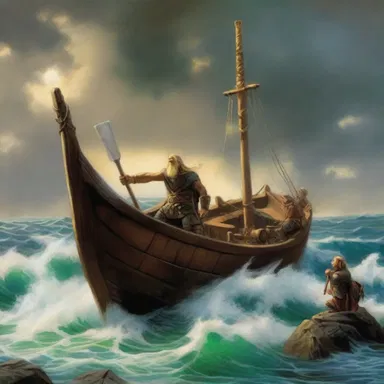 In Norse mythology, the mighty god Thor lifted the giant Hymir's fishing boat, which weighed more than a gross ton.